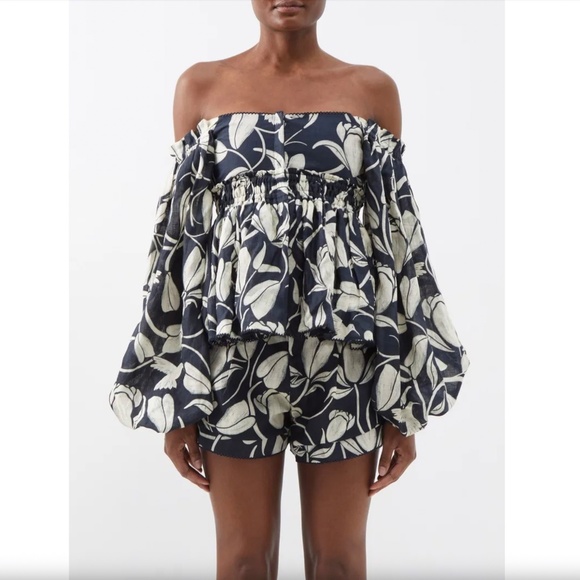 Agua by Agua Bendita Toronjil Shorts Sz M and Jamaica Peplum Top Sz M - Picture 5 of 16